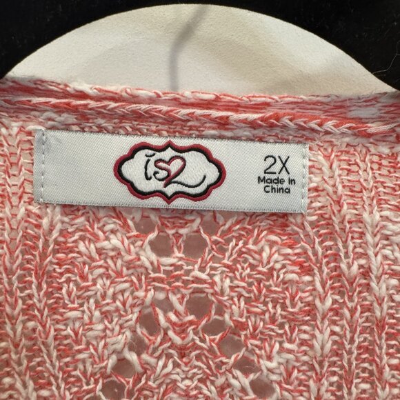 EUC Lightweight Pink & White Short-Sleeve Cardigan Sweater is2 - Picture 3 of 7
